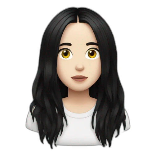 Billie eilish black hair sticker