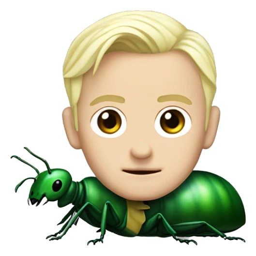 Draco Malfoy with the body of a green beetle sticker