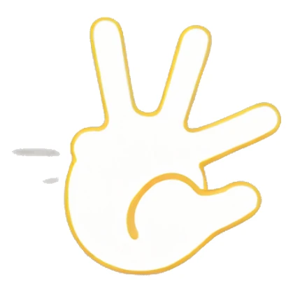 A smiling person waving their hand with a sun shining.
 sticker