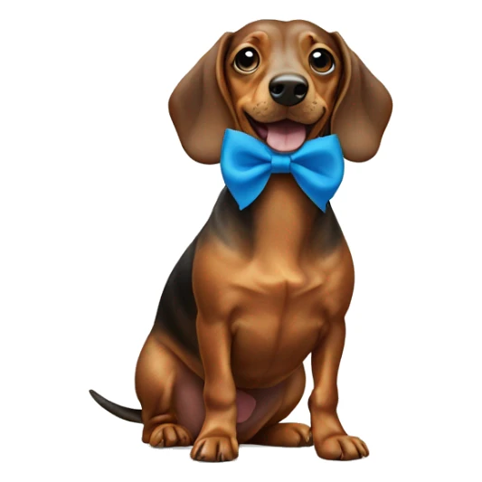Wiener Dog with blue bow sticker