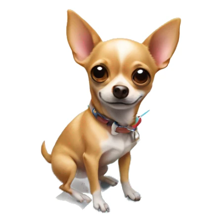 chihuahua on a surfboard eating chicken  sticker