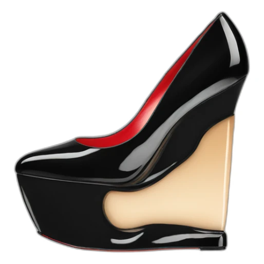 WEDGE heel LOUBOUTIN black PATENT sticker