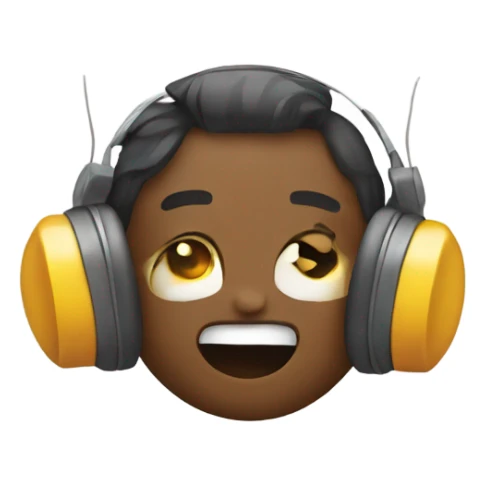 Listening to music sticker