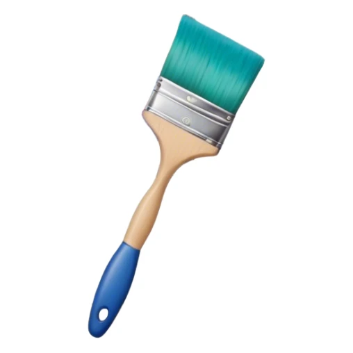 Create an icon that represents the hobby of wall painting, featuring a wall with a beautiful painting in progress. The design should include a paintbrush, a roller, and part of the wall decorated with colorful patterns or a mural. The icon should show the process of creating the artwork, with the brush strokes visible on the wall, symbolizing the artistic nature of the craft. The composition should be balanced and harmonious, evoking creativity and skill. The background should be transparent. sticker