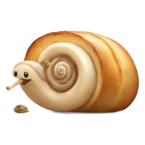 Snail eating a baguette sticker