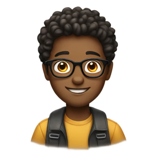 happy boys with glasses sticker