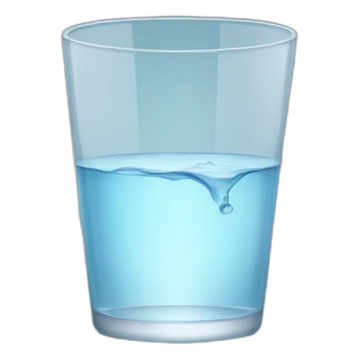 half empty glass of water sticker