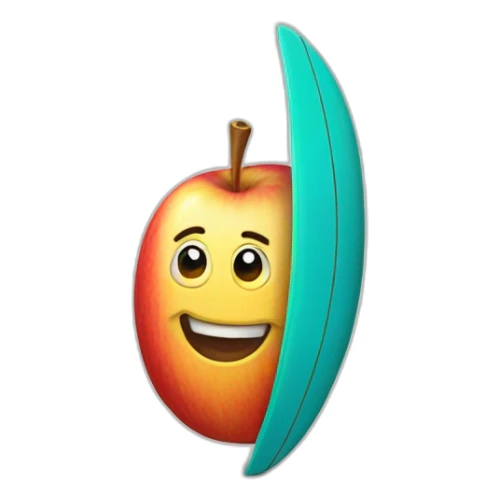 Une pomme qui fait du surf sticker