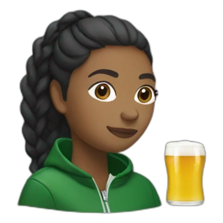 Lacoste black friends woman drinking beer with windbreaker sticker