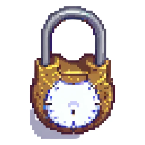 pixel art of a padlock to represent privacy sticker