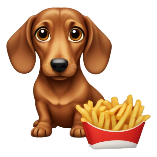 daschund with french fries sticker