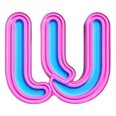 neon sign with the word Lu sticker