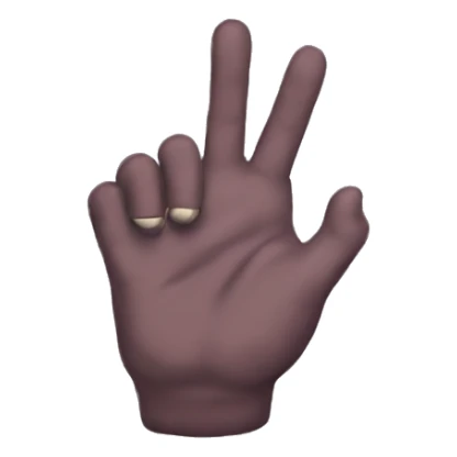 A rock on hand (🤟🏻 ) but with the index and thum also pinched down so the pinkie is the only finger up sticker