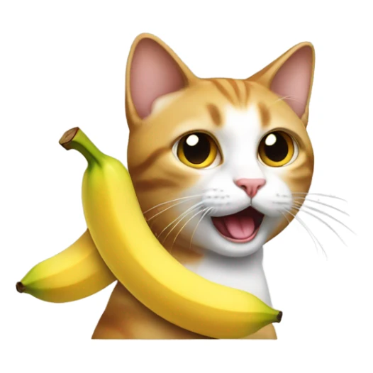 cat with banana phone sticker