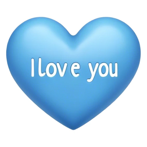 Blue heart either the words I Love You Ry sticker