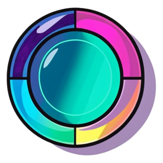round mystic topaz holographic gem sticker