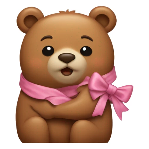Bears with bows hugging  sticker