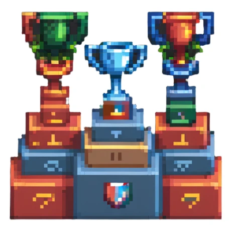 racing victory podium with three places for winners sticker