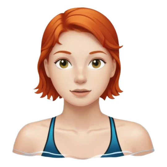 22-year-old redheaded girl athlete swimmer sticker