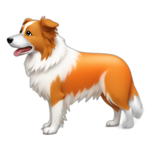 white tan border collie in orange wheel chair sticker