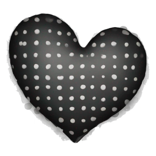 The heart is black with white spots sticker