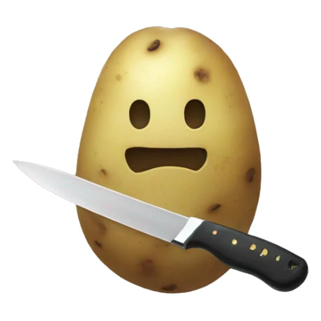 Potato and a knife in hand anime sticker