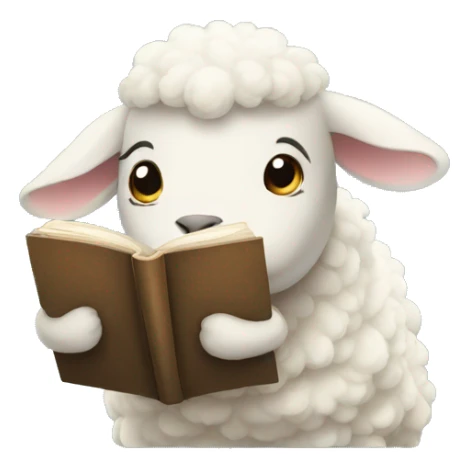 A sheep reads books sticker