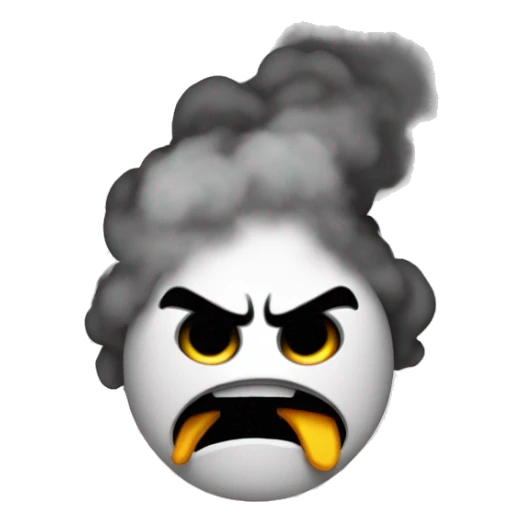 Create a angry emoji with smoke coming out of its ears sticker