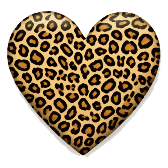 leopard print heart sticker