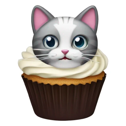 Cupcake with a Cat head and cream on top sticker