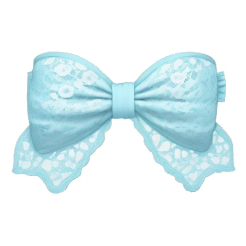 Baby blue lace bikini top with a white bow  sticker