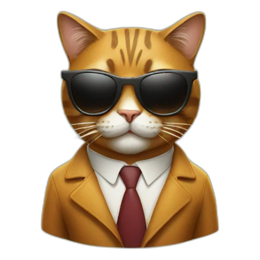 Cool cat wearing sunglasses and a cigar sticker