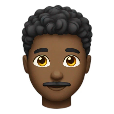 Black boy with a taper fade and a little mustache sticker