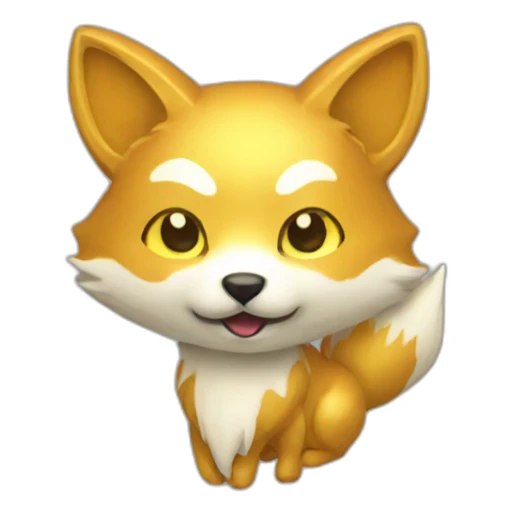 golden kitsune sticker