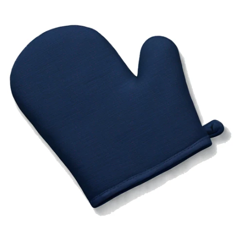 Realistic navy blue oven mitt sticker