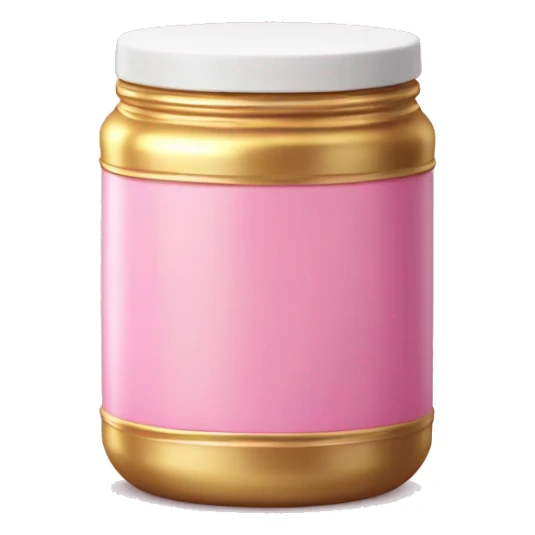 Realistic pink and gold canister labeled Sugar. sticker