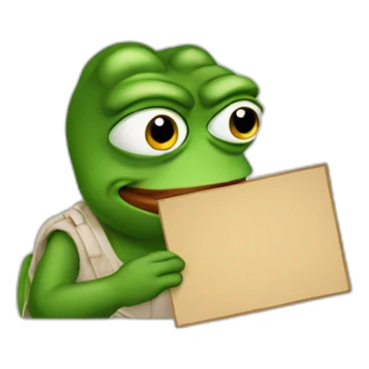 pepe holding a sign sticker