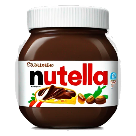 a nutella jar with a hand passing it to you sticker