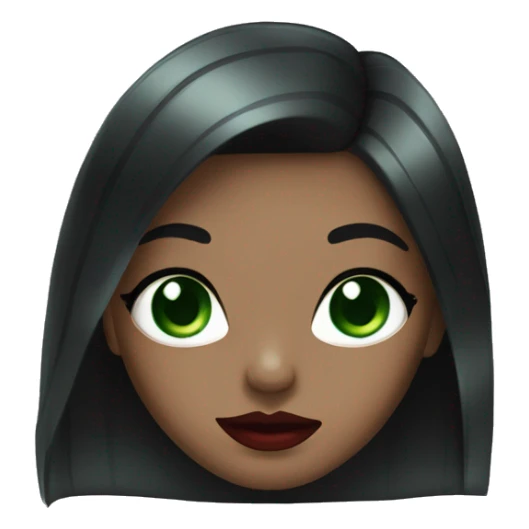 Girl with black Hair red lips Green eyes Long lashes  sticker