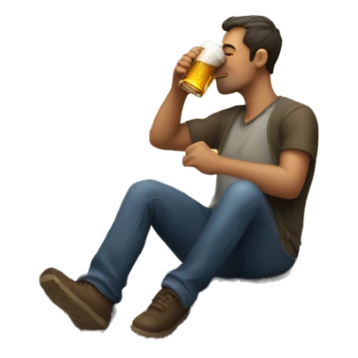 A man drinking a beer on the roof of a building sticker
