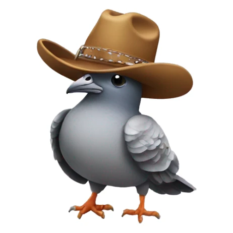 pigeon with cowboy hat and cowboy boots sticker