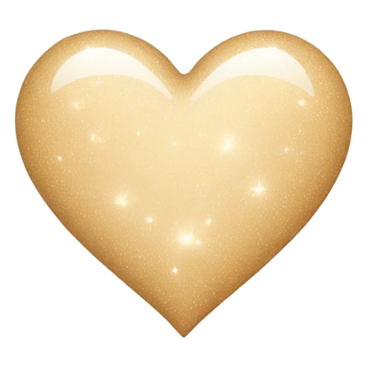 beige heart with a sparkle sticker