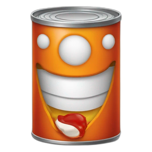 Orange Can of red chili peppers with sauce sticker