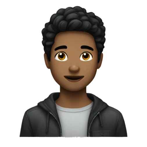 a boy with a black hair without wearing a black mask  sticker