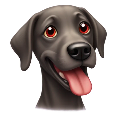 Red-eyed dog sticking tongue out sticker