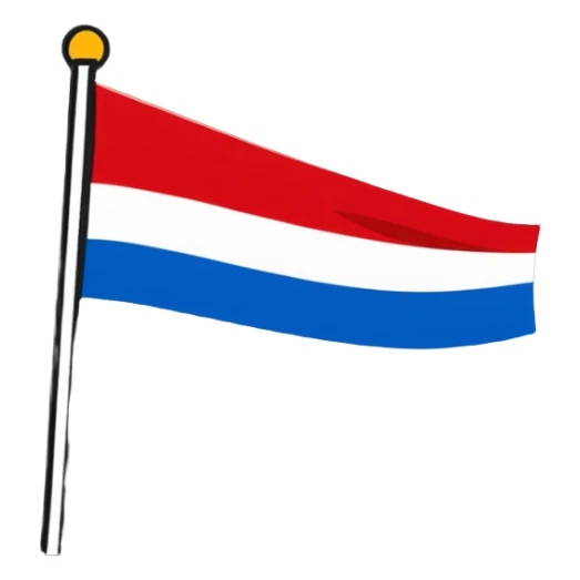 Flag of the Netherlands with red white and blue horizontal stripes sticker