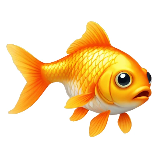 small cute gold fish with big eyes  sticker