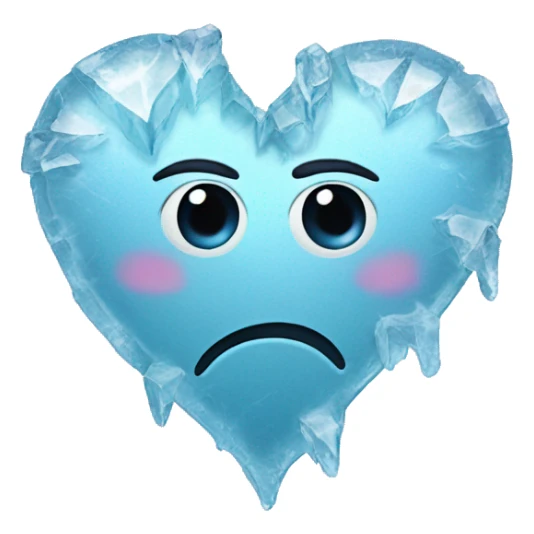 frozen broken heart. made of ice. like 💔. without eyes  sticker