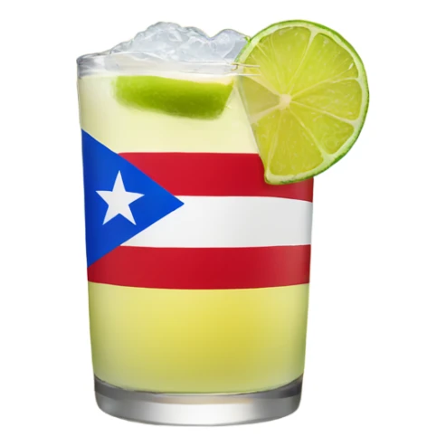 Puerto Rican flag on a island with a margarita  sticker