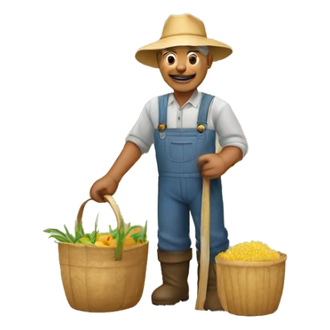 farmer grandfather working in the field sticker